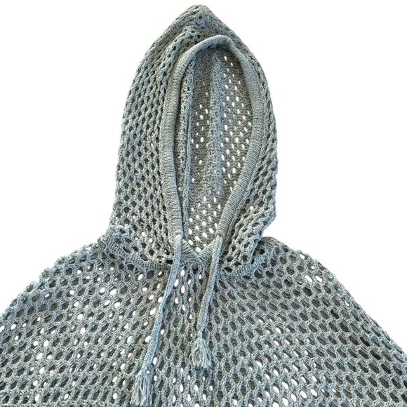 INC International Concepts Women's Blue Seashell Open Stitch Hoodie Sweater XL - Picture 3 of 11